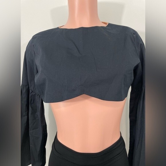 Handmade‎ in Italy Cropped Long Bell Sleeve Blouse Macri Size Small / Medium - Picture 3 of 8